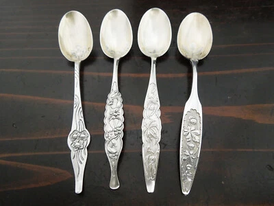 Minerve francesa de prata esterlina 950 4 demi colheres Cardeilhac Art Nouveau - Imagem 1 de 4