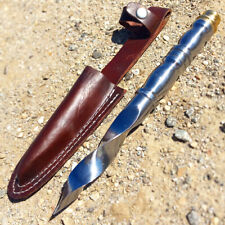 TheBoneEdge 10" Tri Edge Kris Blade Twister Dagger Silver Color Hunting Knife