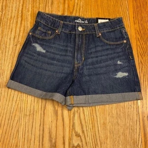 NWT Jordache Girls Size 12 Mom Short Blue Denim High Rise Jean Shorts Distressed - Picture 1 of 15