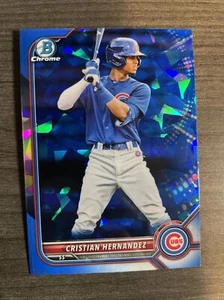 2022 BOWMAN CHROME DRAFT SAPPHIRE CRISTIAN HERNANDEZ  BDC-111 CHICAGO CUBS - Picture 1 of 2