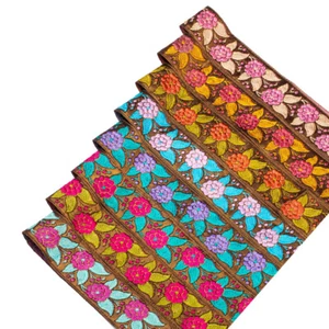 Floral Brocade Jacquard Silky Decortaive Ribbon Trim 40mm Wide Vintage Style - Picture 1 of 11