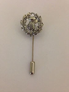 G53 Scottish Thistle english pewter Motif on a tie stick pin hat scarf collar - Picture 1 of 1