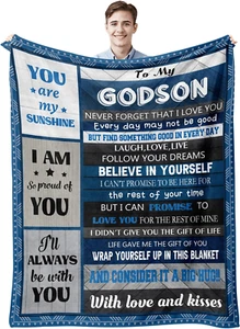 Godson Gifts from Godmother Godfather Godparents, to My God Son Blanket, First 1 - Picture 1 of 12