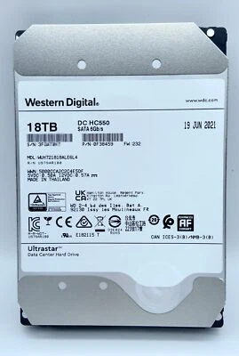 Compatible WD WUH7218ALE6L4 18TB SATA Ultrastar DC HC550 3.5" LFF Enterprise hdd - Image 1 of 3