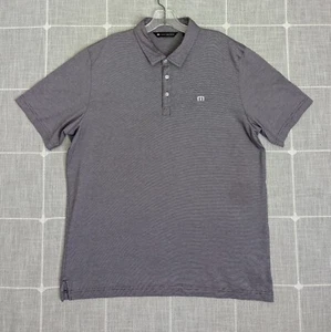 Travis Mathew Golf Polo Shirt Mens L/XL Purple Casual Activewear Stain** - Picture 1 of 12