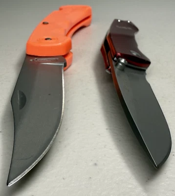 Lote de 2 - Cuchillos de bolsillo plegables de mármol y cierre de forro China Foto 1 de 4