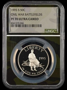 1995 S Civil War Proof Half Dollar 50C NGC PF70UCAM Camo Core Exclusive - Bild 1 von 2