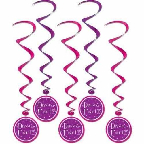 Suministros para fiestas de divorcio decoraciones 5 remolinos colgantes (e) Foto 1 de 1