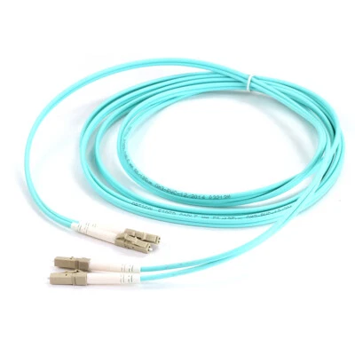 OM4 LC to LC Fiber Optic Patch Cable Multimode Duplex Aqua 50/125 3m/5m/10 Meter - Image 1 of 4