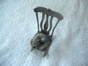 LITTLE GALLERY-HALLMARK CARDS, INC. PEWTER CAT ON A ROCKING CHAIR, 1981 - Picture 1 of 4