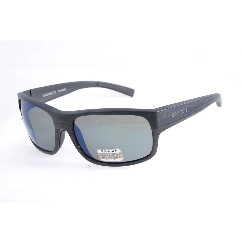 Serengeti Eyewear Sunglasses Bergamo 8809 Matte Striped Gray Blue Lens