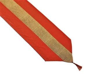 Christmas Table Runner in Red Velvet Effect with Gold Sequin Centre, 2 sizes - Picture 1 of 1