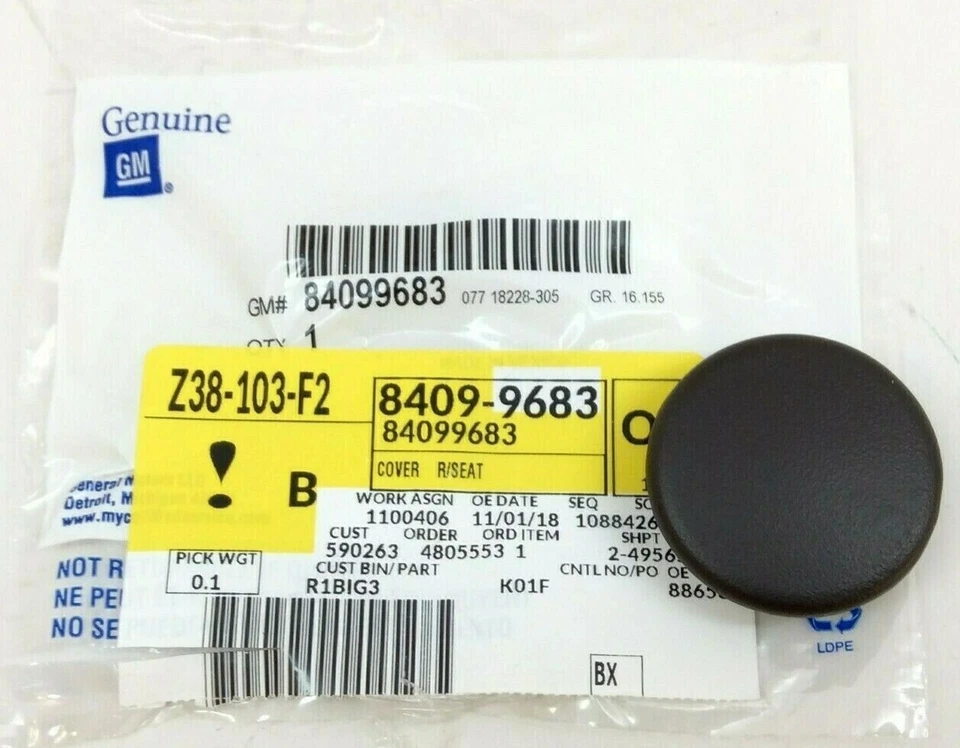 Tapa de perno reposabrazos asiento trasero Chevrolet Suburban Tahoe 15-19 nuevo OEM 84099683 Foto 1 de 4