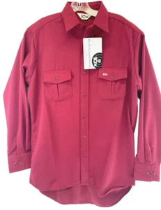 10X Mens Sz Large Tall Maroon Fleece Button Up Shirt USA Made NWTs (B37) NWTs - Picture 1 of 7