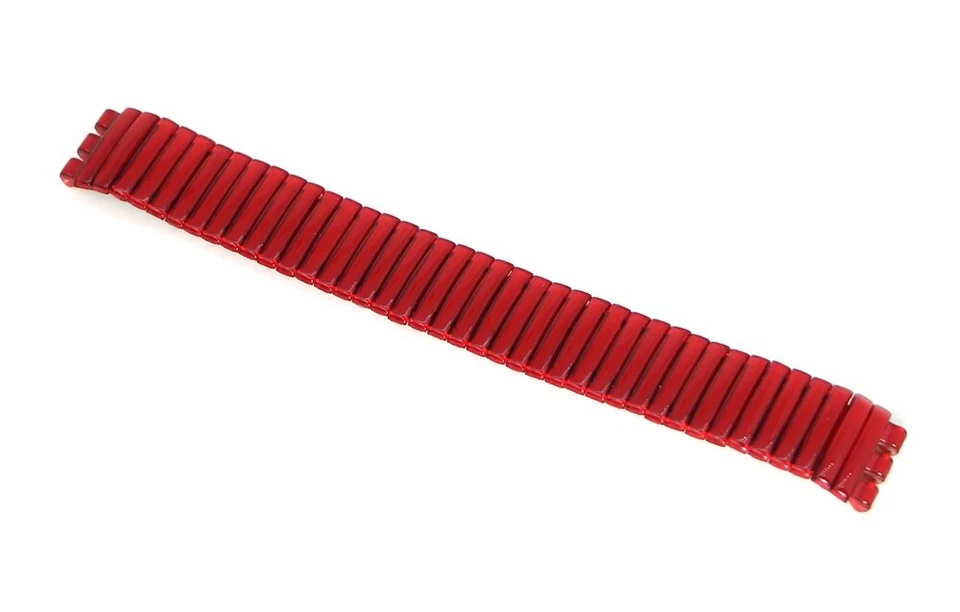Cinturino orologio in policarbonato compatibile swatch 17 - 20mm elastico rosso - Immagine 1 di 1