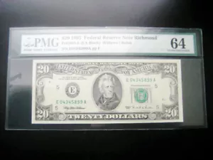 $20 1995 ((RICHMOND))FEDERAL RESERVE CHOICE UNC GEM BU NOTE***PMG 64*** - Picture 1 of 2