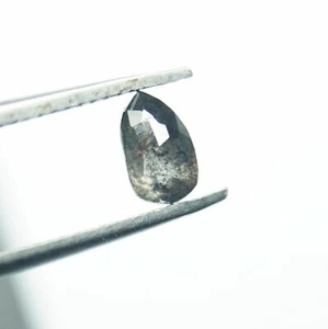 0.80ct Natural gray Salt & Pepper Pear Shape Loose Rose diamond for Ring P490 - Bild 1 von 9