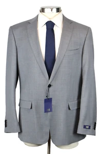 Cavalli Class Suit Mens 46 R fits 44 R Light Grey Solid Super 120s Wool Slim - Picture 1 of 13