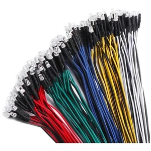 LED,Dioden,Beleuchtung,220V,3mm,Rot,Gelb,Grün,Blau,Weiß,Vorverdrahtet - Bild 1 von 9