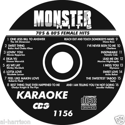   KARAOKE MONSTER HITS CD+G  70's & 80's FEMALE HITS   #1156 - Image 1 of 2