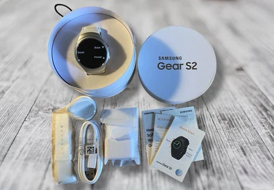 AT&T - Samsung Gear S2 Smartwatch - Silver with White Band  - SM-R730AZWAATT - Image 1 of 4