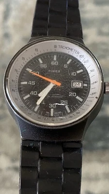 Reloj Tacómetro Timex Negro Max Vintage Funciona Foto 1 de 4