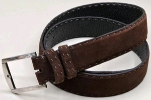 Cinturón de cuero marrón Kiton Napoli para hombre talla 90 hecho en Italia *hebilla dañada*  - Imagen 1 de 12