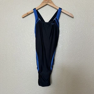 Speedo Damen Badeanzug Einteiler Racing Competitive Racerback 8 / 34 schwarz blau - Bild 1 von 5