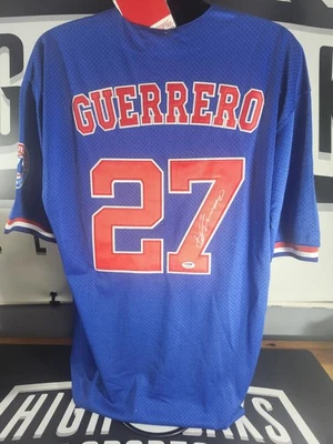 Vladimir Guerrero Autographed Signed Mitchell & Ness Montreal Expos Jersey PSA - Image 1 of 4