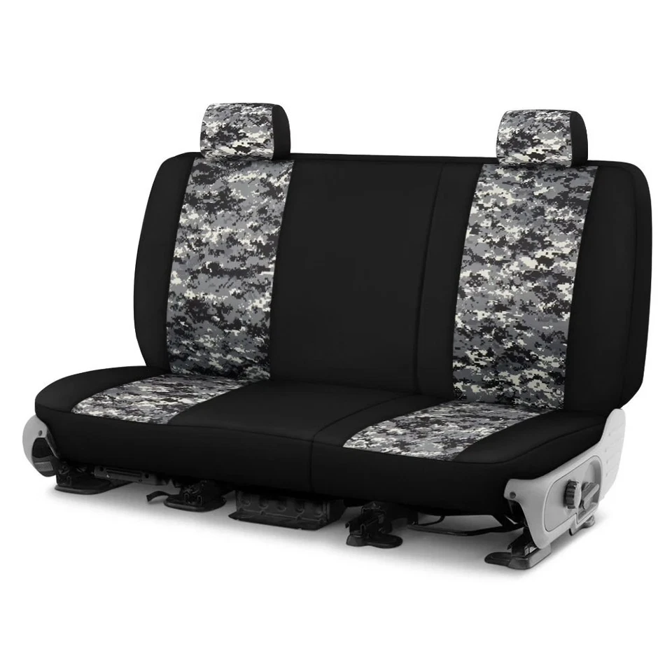 For Kia Forte5 14-18 Camo 2nd Row Digital Charcoal w Black Custom Seat Covers Foto 1 de 1