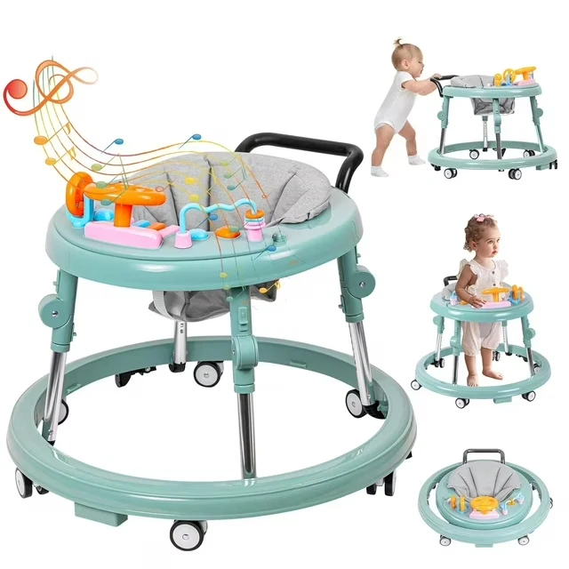 Складные детские ходунки для младенцев ходунки с колесиками нажимная ручка вышибала 6-24 М - Изображение 1 из 4