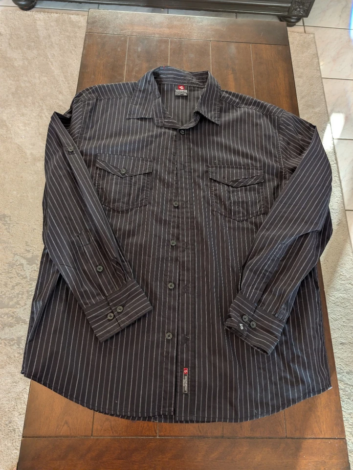 Southpole XXL Long Sleeve Botton Down Pin Stripe shirt Double Pockets - Image 1 of 4