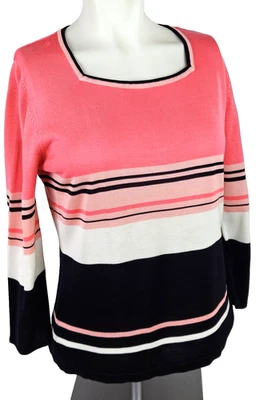 Requisitos Cárdigan Melocotón Rayas Manga Larga Suave Suéter ~ Talla M Foto 1 de 4