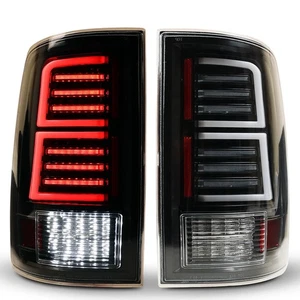Black LED Sequential Tail Light Set w/ Clear Lens Fits 2009-2024 Dodge Ram - Picture 1 of 5