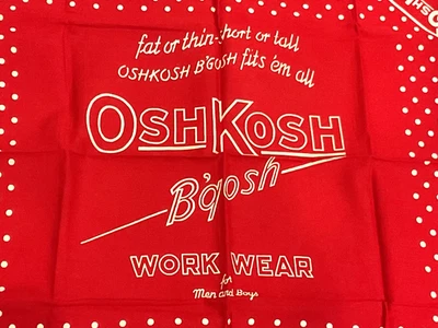 Винтажный OshKosh B' Gosh красный бандана носовой платок жирный или тонкий короткий или высокий - Изображение 1 из 4