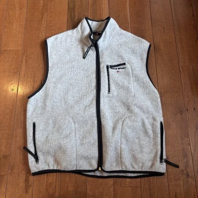 Mens Polo Sport Ralph Lauren Full Zip Fleece Vest Gray Embroidered Logo XXL - Image 1 of 4