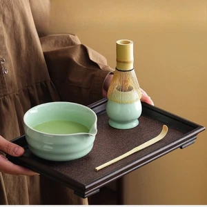 Japanisches Matcha Teeservice mit Ausgussschale, 5-teiliges Keramik Matcha Schneebesen Set - Bild 1 von 13