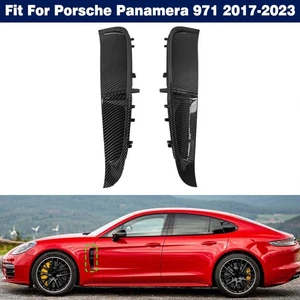 2X Side Fender Air Vent Cover Trim Carbon Fiber For Porsche Panamera 971 2017-23 - Picture 1 of 16