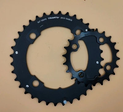 TRUVATIV 36t 104bcd w/ 22t 74bcd Chainring Set Ramped MTB Black - Image 1 of 4