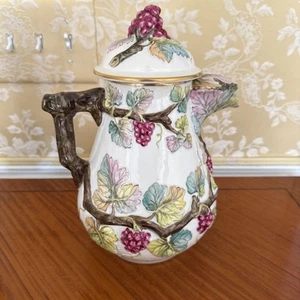 Vintage Vista Alegre Vine Jug Portugal Pitcher Lid Grapevine Handle Leaf FLAW - Picture 1 of 5