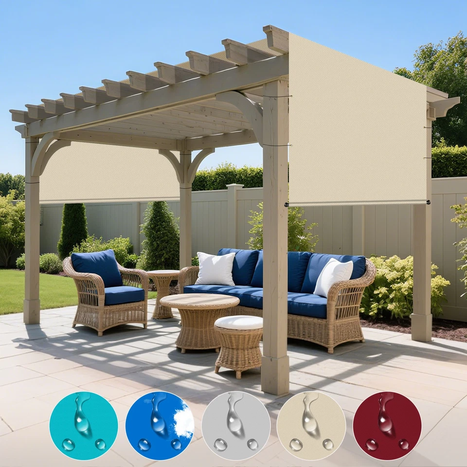 Cubierta de sombra de pérgola impermeable de 4 pies toldo de repuesto paño de sombra con varilla Foto 1 de 1