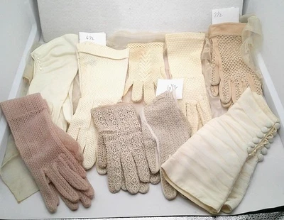 Guantes y bufanda transparente vintage para damas 9 pares varias longitudes y tamaños formales informales  Foto 1 de 4