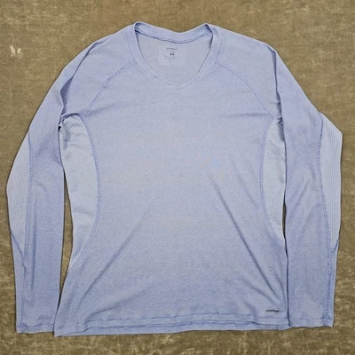 Patagonia Base Layer Shirt Womens XL Blue Long Sleeve V Neck Made in USA Thermal - Image 1 of 4