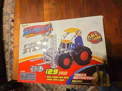 Kit de construcción de carretilla elevadora Metal Construct It 129 piezas nuevo en caja - Herramientas e instrucciones Foto 1 de 4