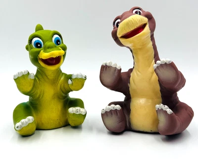 Land Before Time 1988 Vintage Hand Finger Puppet Pizza Hut Littlefoot & Ducky - Image 1 of 4