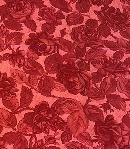 Moda 3 Schwestern Paris Flohmarkt rote Rosen 31" x 43" Stoff - Bild 1 von 1