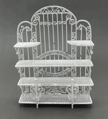 Estantería de metal blanco para casa de muñecas (CLY/78) Foto 1 de 4