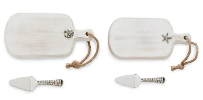 Juego de 2 tablas de remo de queso Mud Pie Starfish Sand Dollar con cuchillos de servidor Foto 1 de 4