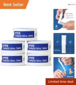 PTFE Thread Seal Tape 3/4 Inch x 260 Inch Waterproof Pack of 5 for Plumbing - Picture 1 of 9