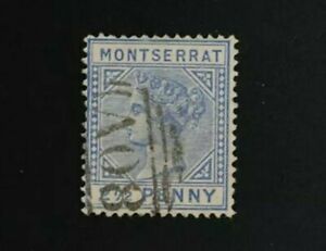 1884 Montserrat 2 1/2d #8 Queen Victoria Used CV $23 VF
